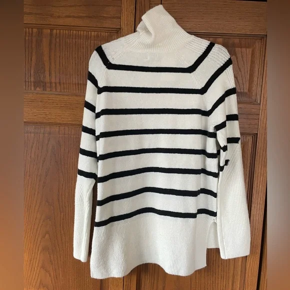 a new day Tops A New Day Cream And Black Striped Sweater